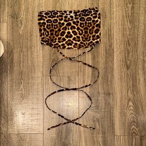 Leopard Print Crop Top w/ Body Ties